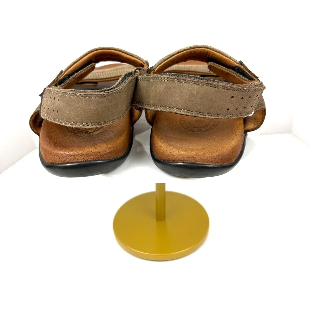 KangaROOS Urban Style Brown Leather Strappy Sandals Mens Size 41 Comfort Shoes
